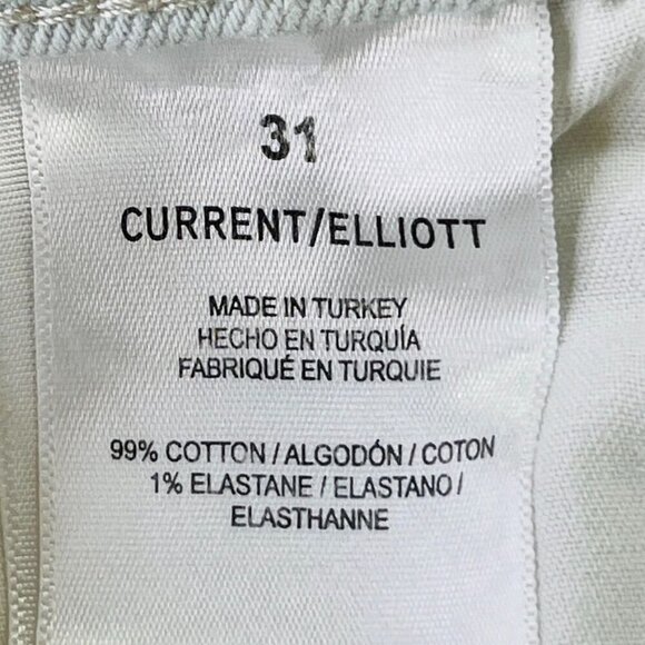 Current/Eliott Relaxed Cuffed Boyfriend Jean Size 31 White Distressed - Picture 11 of 12